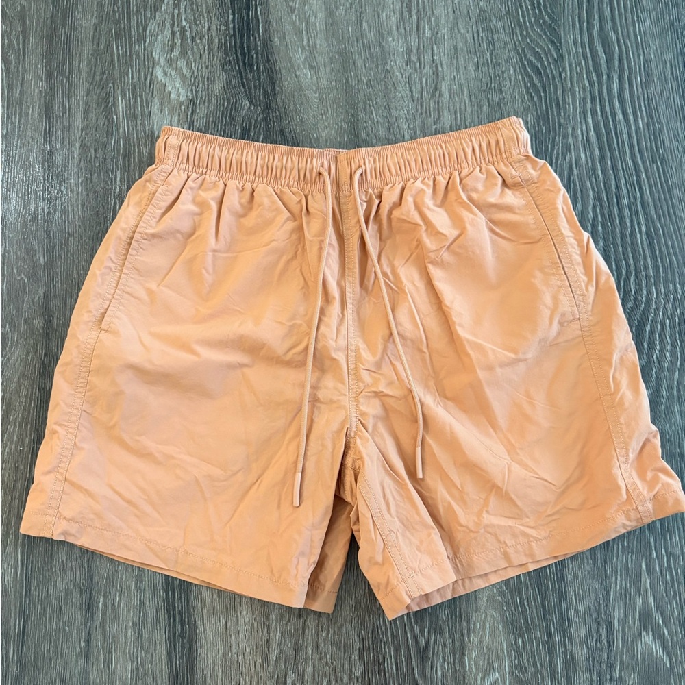 Men’s Standard Cloth Swim Trunks- orange- Medium